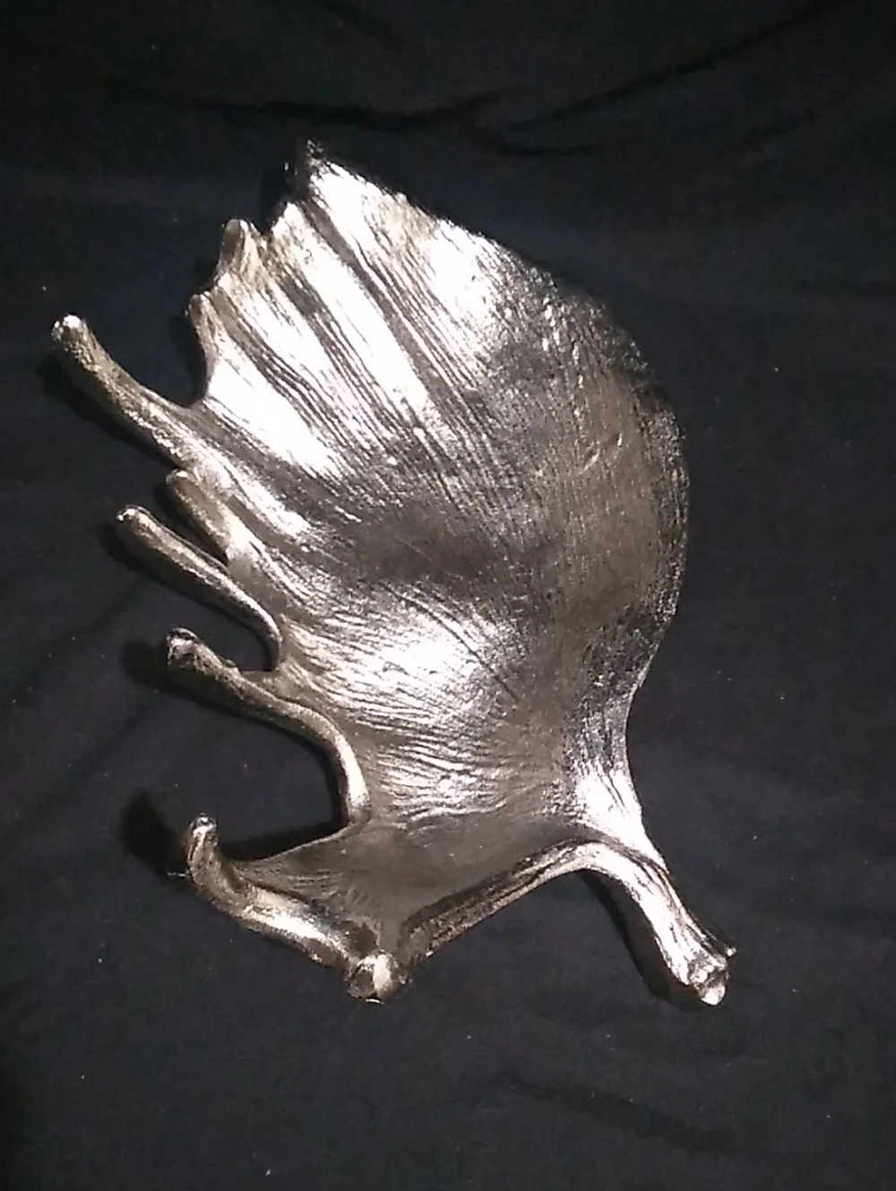 Threshold Silver-finished Cast Aluminum Moose Antler Decorative Bowl (B9)